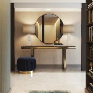 Espelho Redondo Hall de Entrada com aparador