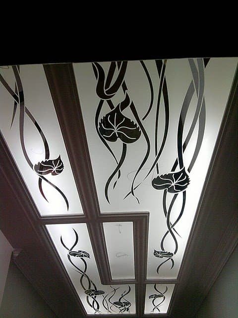Vidro Jateado Gesso Teto