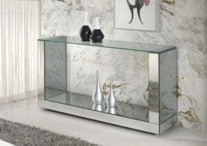 Aparador Espelhado com tampo de vidro