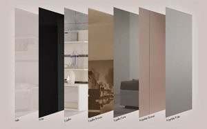 Diversos tons de vidro fumê e bronze