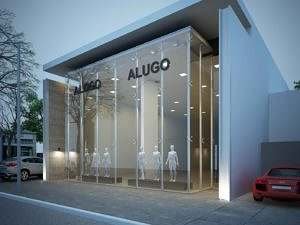 Fachada pele de vidro comercial com vidro temperado suporte inox