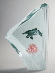 Tartaruga jateada no vidro Arte em Vidro - Peter Nilsson Lapidação Multipla