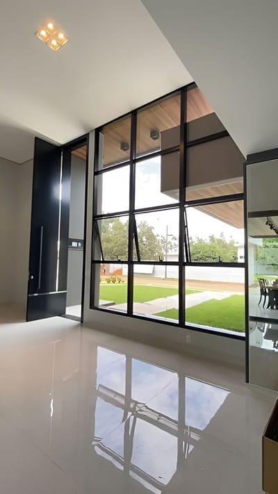 Janela Fachada pele de vidro residencial casa show glass
