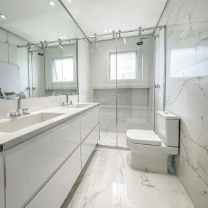 Box de Vidro para Banheiro Cromado modelo Elegance Due