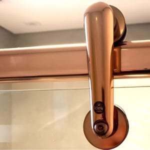 Box de Vidro para Banheiro modelo Elegance Tubo Oblongo Rose Gold