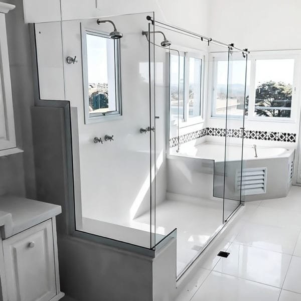 Box de Vidro para Banheiro modelo Elegance Tubo Redondo Cromado de canto