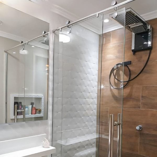 Box de Vidro para Banheiro modelo Elegance Tubo Redondo Cromado