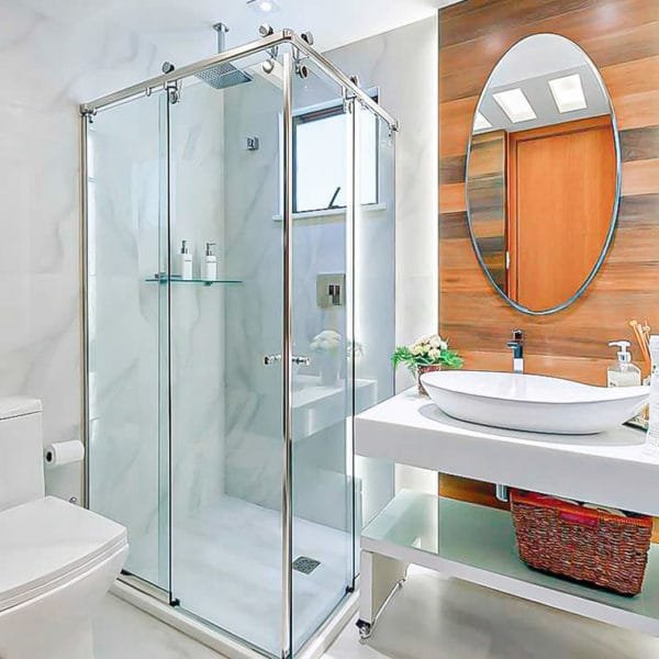 Box de vidro para Banheiro modelo Elegance Encanto Cromado