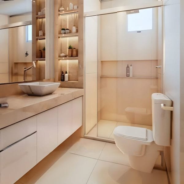 Box de Vidro para Banheiro de Canto Luna, Reto ou Frontal modelo nobre branco