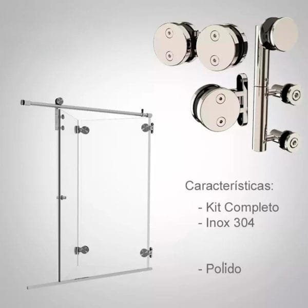 Box de vidro para o banheiro Modelo Arty Prime Polido escovado