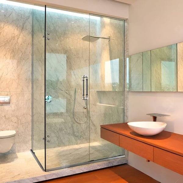 Box de vidro para o banheiro modelo Cristal cromado inox polido ou escovado