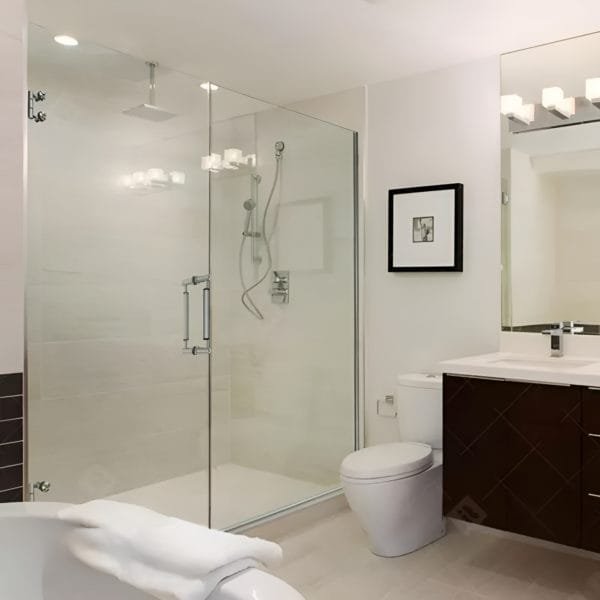 Box de vidro para o banheiro modelo Cristal cromado inox polido ou escovado