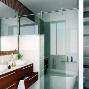 Box de vidro para o banheiro Modelo Elite Polido escovado