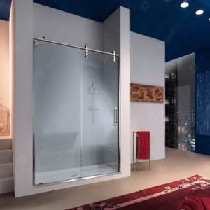 Box de vidro para o banheiro modelo Elite cromado inox polido ou escovado roldana aparente