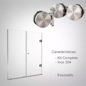 Box de vidro para o banheiro Modelo Perola Polido escovado