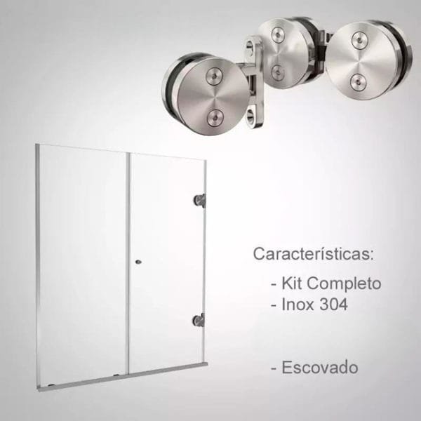 Box de vidro para o banheiro Modelo Perola Polido escovado