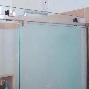 Box de vidro para o banheiro modelo Quadratto cromado inox polido ou escovado roldana aparente