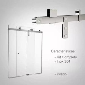 Box de vidro para o banheiro Modelo Quadratto Prime Polido escovado