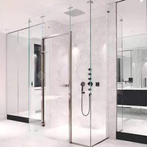 Box de vidro para o banheiro Quartzo cromado inox polido ou escovado