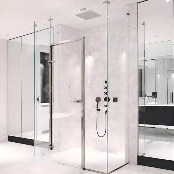 Box de vidro para o banheiro Quartzo cromado inox polido ou escovado