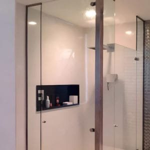 Box de vidro para o banheiro modelo Safira cromado inox polido ou escovado