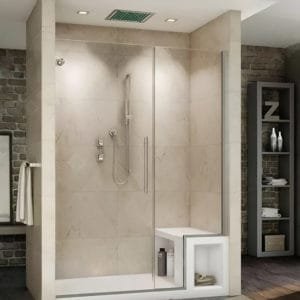 Box de vidro para o banheiro modelo Safira cromado inox polido ou escovado