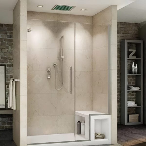 Box de vidro para o banheiro modelo Safira cromado inox polido ou escovado