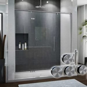 Box de vidro para o banheiro modelo Safira cromado inox polido ou escovado