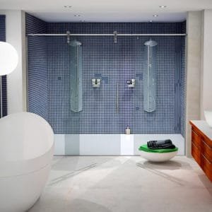 Box de vidro para o banheiro modelo Spider Ferrari cromado inox polido ou escovado roldana aparente