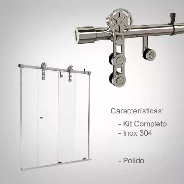 Box de vidro para o banheiro Modelo Spider Ferrari Polido escovado