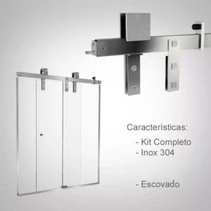 Box de vidro para o banheiro Modelo Square Polido escovado