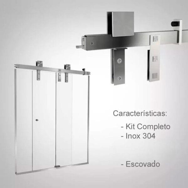 Box de vidro para o banheiro Modelo Square Polido escovado