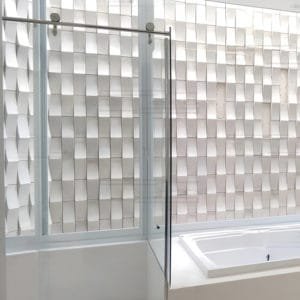 Box de vidro para o banheiro Prada cromado inox polido roldana aparente