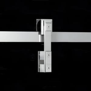 Box de vidro para o banheiro Ravelle cromado inox polido roldana aparente