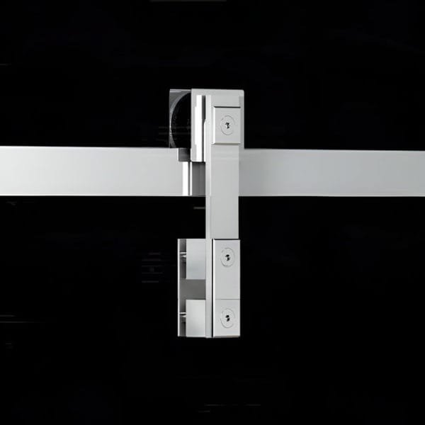 Box de vidro para o banheiro Ravelle cromado inox polido roldana aparente