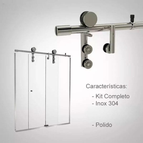 Box de vidro para o banheiro modelo Stilo Polido escovado