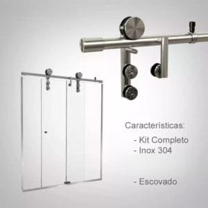 Box de vidro para o banheiro modelo Stilo Polido escovado