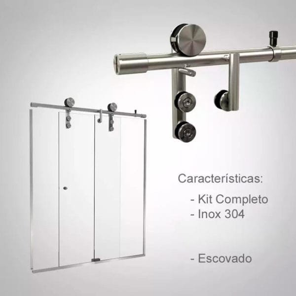 Box de vidro para o banheiro modelo Stilo Polido escovado