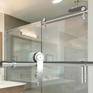 Box de vidro para o banheiro varese cromado inox polido roldana aparente