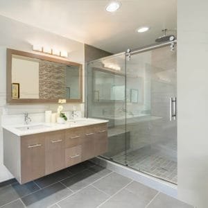 Box de vidro para o banheiro varese cromado inox polido roldana aparente