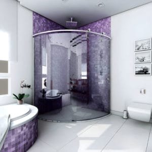 Box de Vidro para Banheiro Curvo de Canto Luna Cromado