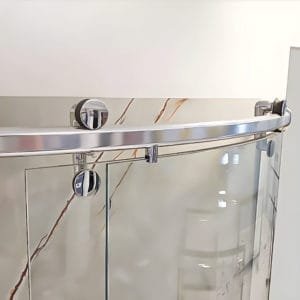 Box de Vidro para Banheiro Curvo de Canto Luna Cromado