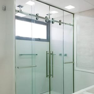 Box de Vidro para Banheiro modelo Esfera inox polido cromado