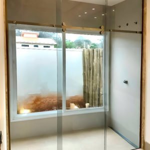 Box de Vidro para Banheiro modelo Esfera inox polido cromado