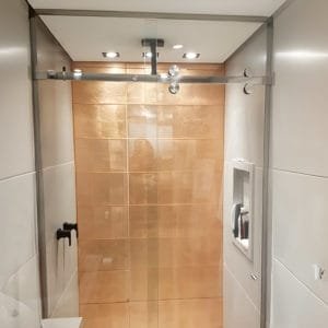 Box de Vidro para Banheiro modelo Esfera inox polido cromado