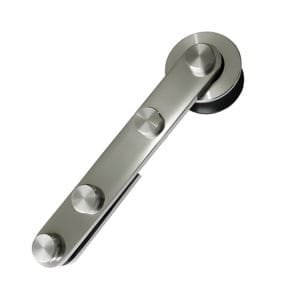 Box de Vidro para Banheiro modelo Luxe Trilho Retangular Inox Polido Roldana Aparente exposta