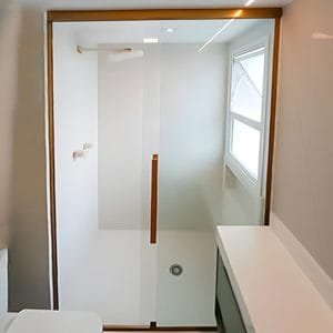 Box de Vidro para Banheiro modelo Line Rose Gold