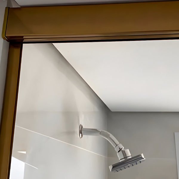 Box de Vidro para Banheiro modelo Line Dourado