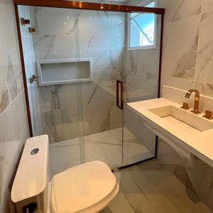 Box de Vidro para Banheiro modelo Line Cobre